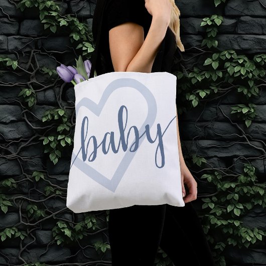 Baby-hart | Dusty Slate Blue Flourish Script Draagtas