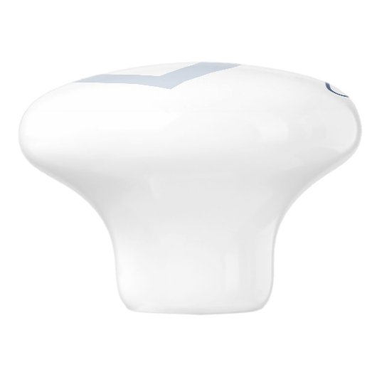 Baby-hart | Dusty Slate Blue Flourish Script Keramische Knop (Zijkant)