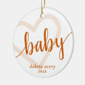 Baby-hart | Herfst Verbrande Sinaasappel Bloei Scr Keramisch Ornament (Links)