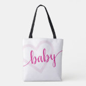 Baby-hart | Hot Pink Magenta Flourish Script Draagtas (Achterkant)