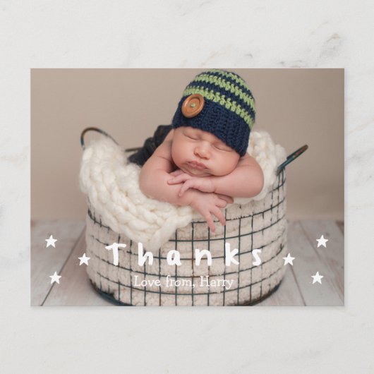 Baby Hartelijk dank Foto Briefkaarten (Voorkant)