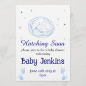 Baby Hatching dragon themed baby shower invitation (Devant)