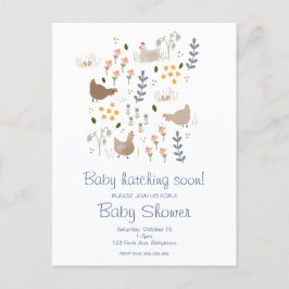 Baby Hatching Soon Chicken Baby shower Invitation Feestdagenkaart