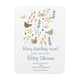 Baby Hatching Soon Chicken Baby shower Invitation Magneet