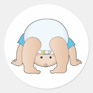 Baby Head Boy Ronde Sticker