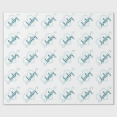 Baby Heart | Blauwgroen Midnight Green Flourish-sc Cadeaupapier (Vlak)