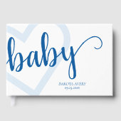 Baby Heart | Cerulean Blue Classic Flourish Script Gastenboek (Voorkant)