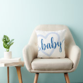 Baby Heart | Cerulean Blue Classic Flourish Script Kussen (Stoel)