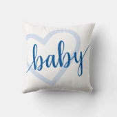 Baby Heart | Cerulean Blue Classic Flourish Script Kussen (Achterkant)