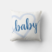Baby Heart | Cerulean Blue Classic Flourish Script Kussen (Voorkant)