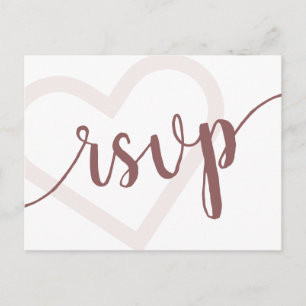 Baby Heart Desert Roos Taupe Flourish Script Briefkaart