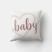 Baby Heart | Desert Roos Taupe Flourish Script Kussen (Achterkant)