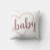 Baby Heart | Desert Roos Taupe Flourish Script Kussen (Voorkant)