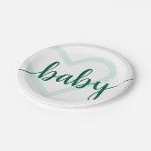 Baby Heart | Hunter Green Simple Flourish Script Papieren Bordje (Gekanteld)