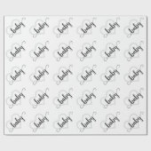 Baby Heart | Modern zwart eenvoudig bloeiend scrip Cadeaupapier (Vlak)