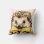 Baby Hedgehog Yellow Bow Genderneutraal Kussen (Achterkant)