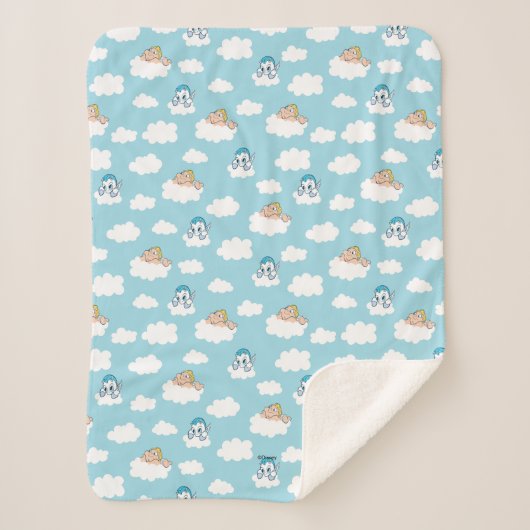 Baby Hercules and Pegasus Cloud Pattern Sherpa Bla Deken (Voorkant)