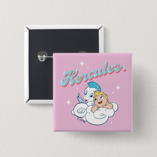 Baby Hercules and Pegasus on a Cloud Button (Voorkant /achterkant)