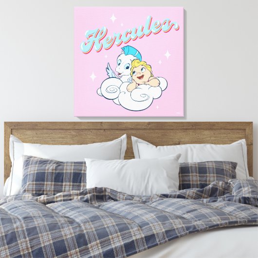 Baby Hercules and Pegasus on a Cloud Canvas Print (Insitu (Slaapkamer))
