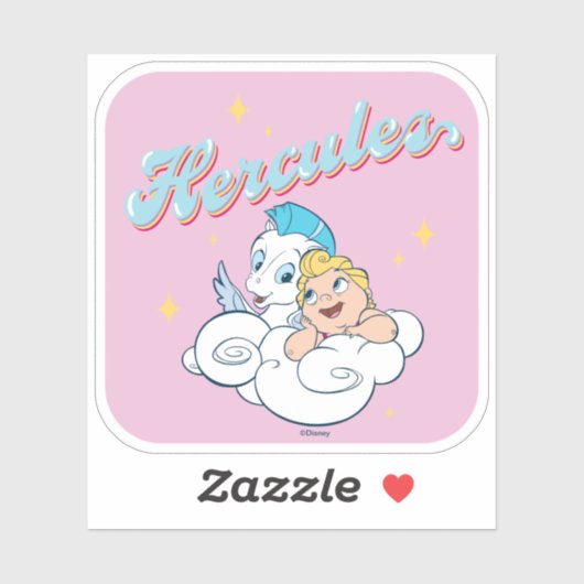 Baby Hercules and Pegasus on a Cloud Sticker (Vel)