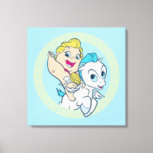 Baby Hercules Riding Pegasus Canvas Print (Voorkant)