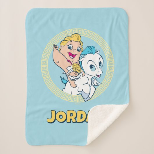 Baby Hercules Riding Pegasus Sherpa Blanket Sherpa Deken (Voorkant)