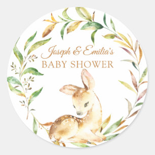 Baby Herten Baby shower Ronde Sticker