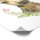 Baby Herten Bos Dieren Nursery | Muurkunst Poster (Hoek)