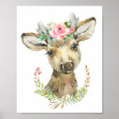 Baby Herten Bos Dieren Nursery | Muurkunst Poster (Voorkant)