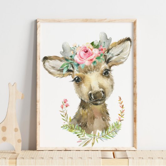 Baby Herten Bos Dieren Nursery | Muurkunst Poster