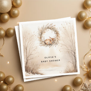 Baby Herten Winter Beige Baby shower Servet