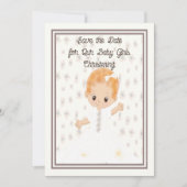 Baby het Christening sparen de Datum Illustreerde Save The Date (Voorkant)