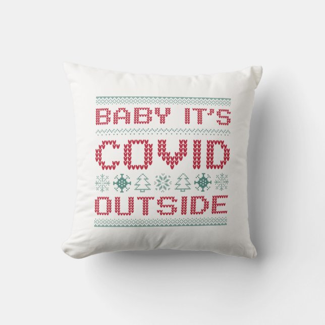 Baby Het is buiten Covid Kussen (Voorkant)