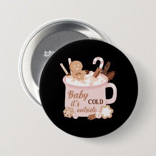Baby Het is buiten koud Ronde Button 7,6 Cm