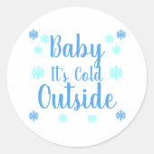 Baby Het is buiten koud Ronde Sticker (Voorkant)
