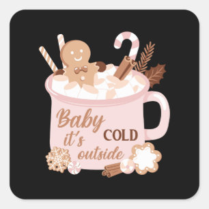 Baby Het is buiten koud Vierkante Sticker
