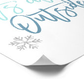 Baby Het is buiten koud | Zilver Glitter Blue Poster (Hoek)