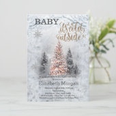 Baby Het is Cold Pine Trees Forest Baby shower Kaart (Staand voorkant)