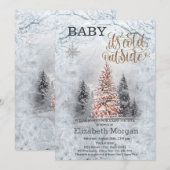 Baby Het is Cold Pine Trees Forest Baby shower Kaart (Voorkant / Achterkant)