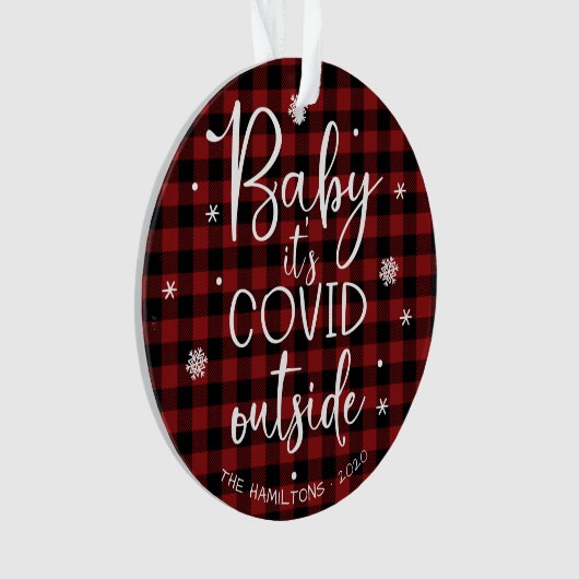 Baby Het is Covid Buiten Pandemic Funny Kerstmis Ornament (voorkant)