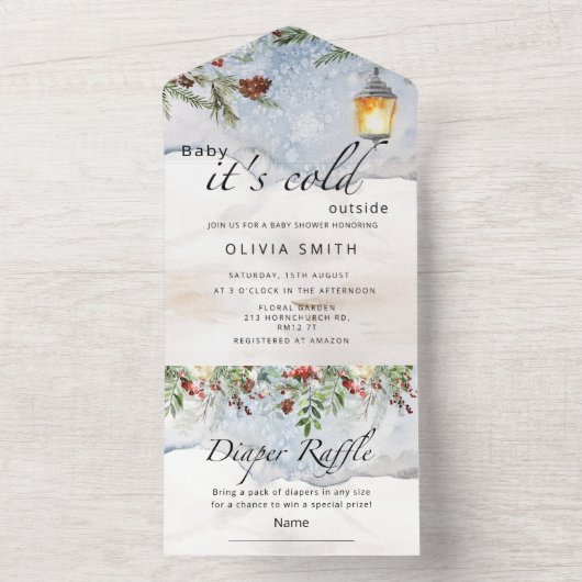 Baby het is koud buiten All In One Uitnodiging (Binnen)