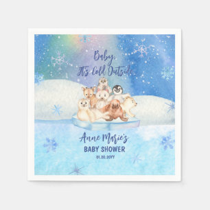 Baby Het is Koud Buiten Arctic Animals Baby shower Servet