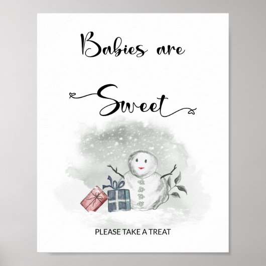Baby het is koud buiten Babies zijn lief Poster (Voorkant)
