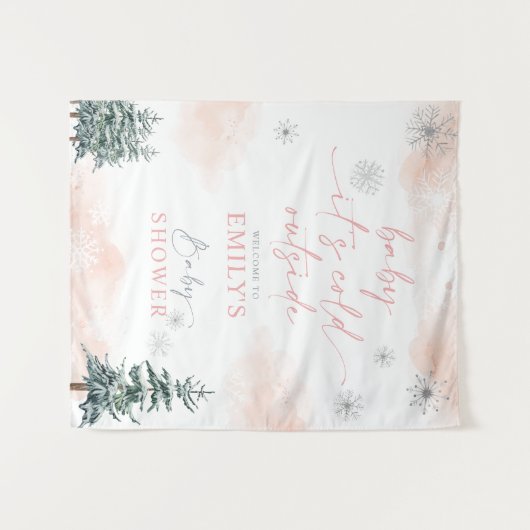 Baby Het is koud buiten Baby shower achtergrond Wandkleed (Voorkant (horizontaal))