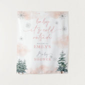 Baby Het is koud buiten Baby shower achtergrond Wandkleed (Voorkant)