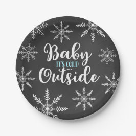 Baby Het is koud buiten Baby shower Snowflake Papieren Bordje