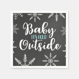 Baby Het is koud buiten Baby shower winter sneeuw Servet
