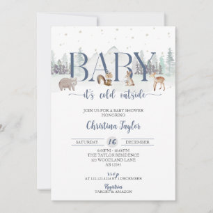Baby Het is koud buiten Baby shower, winterdouche Kaart