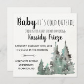 Baby Het is koud buiten babyshower uitnodigingen (Voorkant / Achterkant)