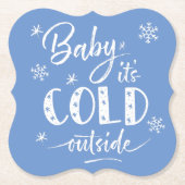 Baby Het is koud buiten blauw Kartonnen Onderzetters (Voorkant)